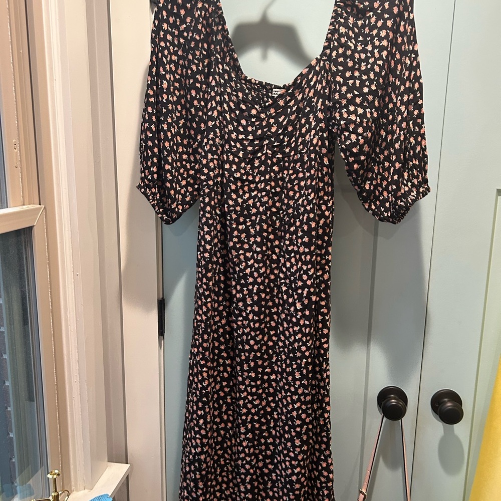 Billabong Black and Pink Long Sleeve Dress